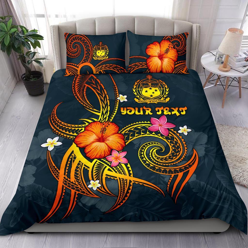 Polynesian Hawaii Personalised Bedding Set Legend of Samoa (Blue)
