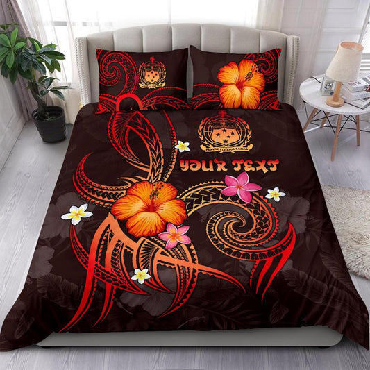 Polynesian Hawaii Personalised Bedding Set Legend of Samoa (Red)