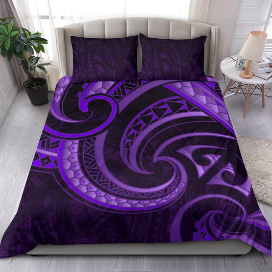 New Zealand Maori Mangopare Bedding Set Polynesian Purple