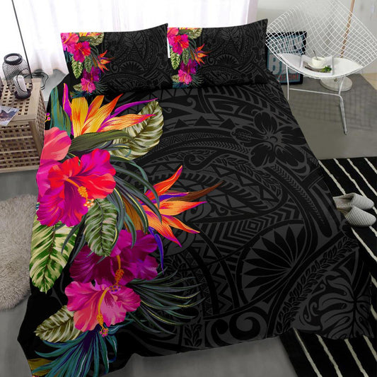 Polynesian Bedding Set Hibiscus Pattern