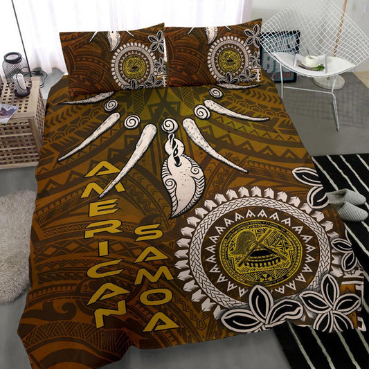 American Samoa Bedding Set Polynesian Boar Tusk