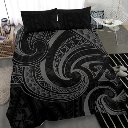 New Zealand Maori Mangopare Bedding Set Polynesian Black
