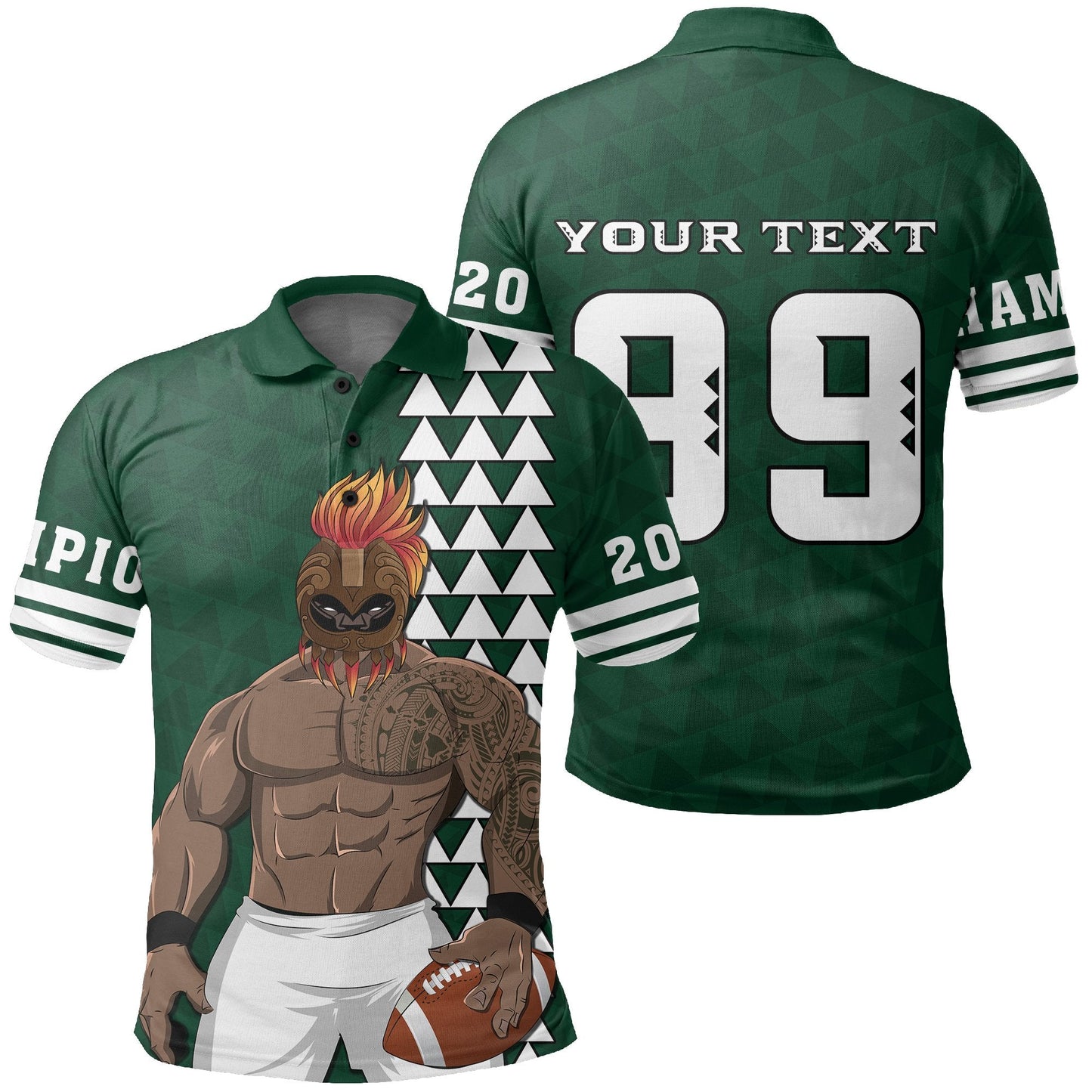 Personalize - Hawaii Warrior Football Polo Shirt 2020 Champion AH
