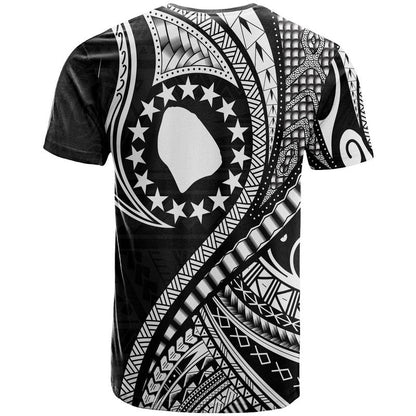 Atiu Cook Islands T Shirt Black Polynesian Wave Style
