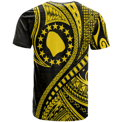 Atiu Cook Islands T Shirt Gold Polynesian Wave Style