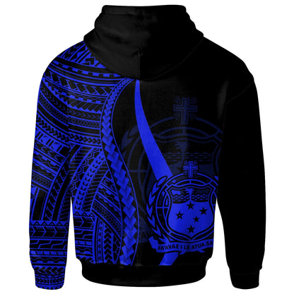 Samoa Hoodie Blue Tentacle Tribal Pattern