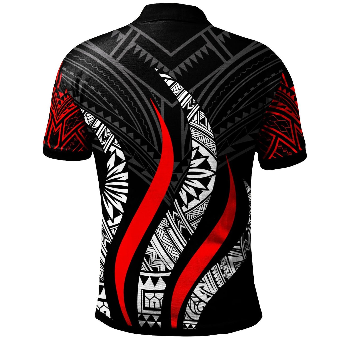 Tonga Polo Shirt - Tonga Strong Fire Pattern Red