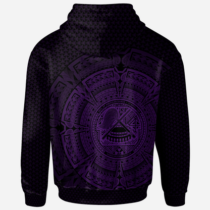 American Samoa Polynesian Hoodie Polynesian Circle (Purple)
