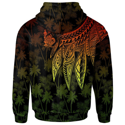 New Caledonia Personalised Hoodie Polynesian Wings Reggae