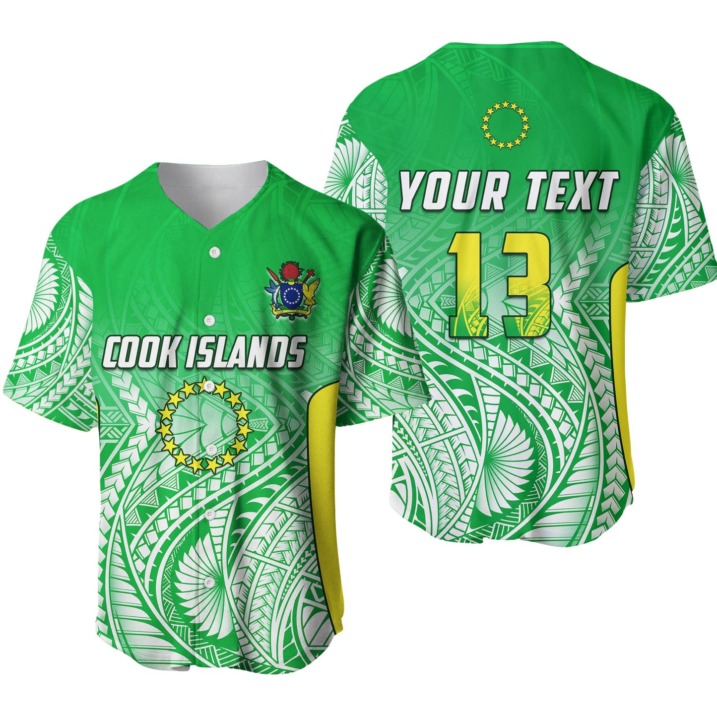 (Custom Text and Number) Cook Islands Baseball Jersey Pattern Be Unique