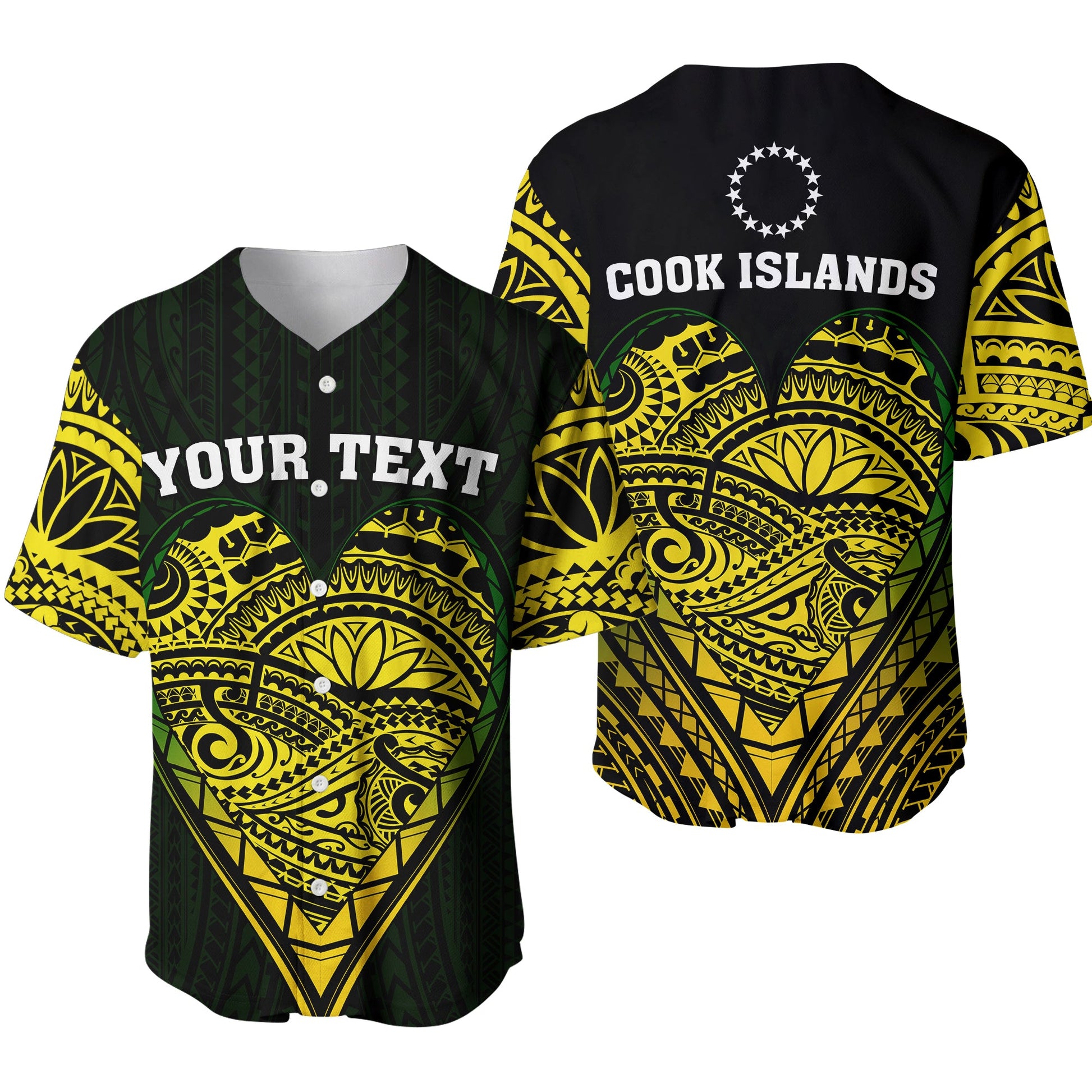 (Custom Personalised) Cook Islands Pattern Baseball Jersey Always In My Heart