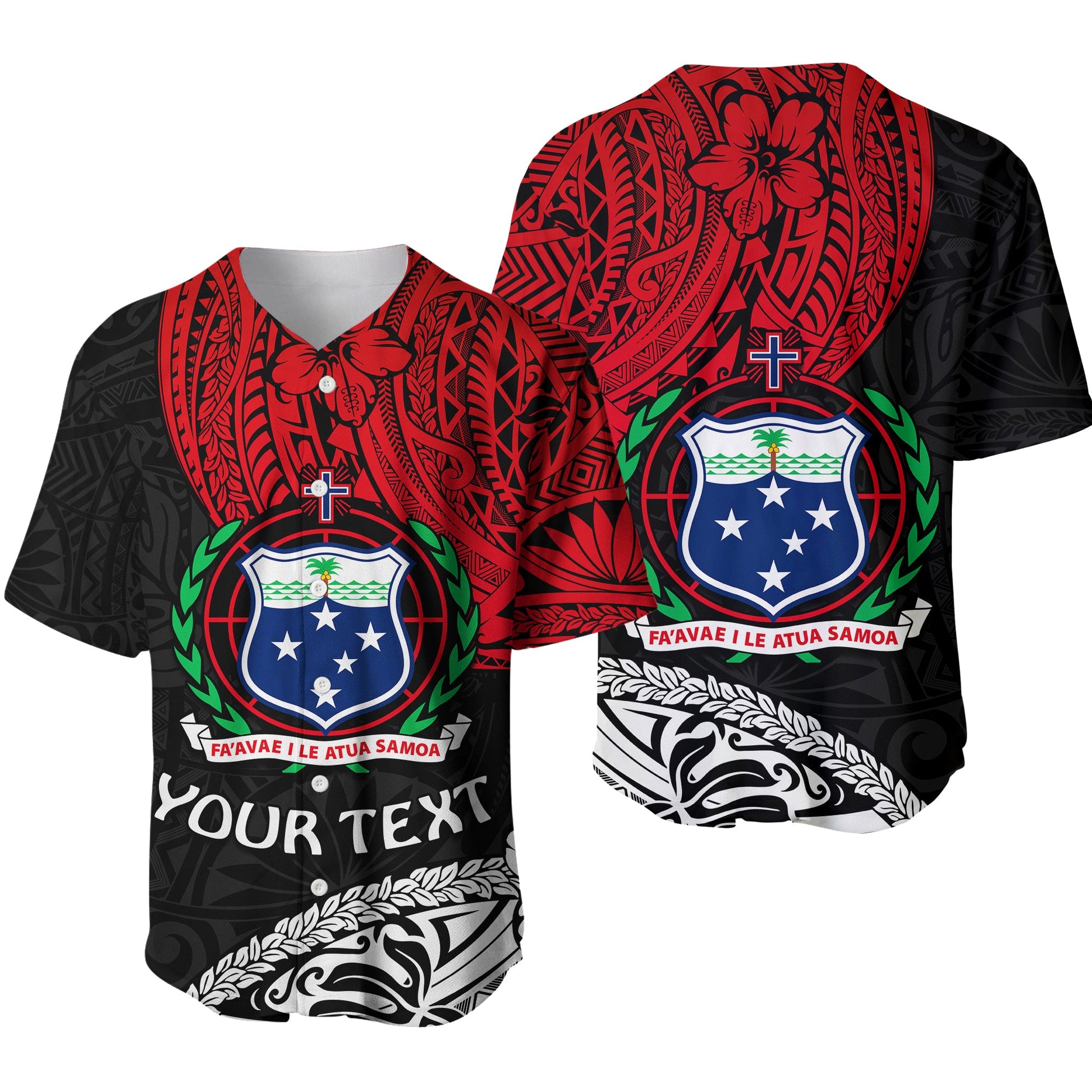 (Custom Personalised) Samoa Baseball Jersey Beloved Samoan Mix Polynesian Pattern