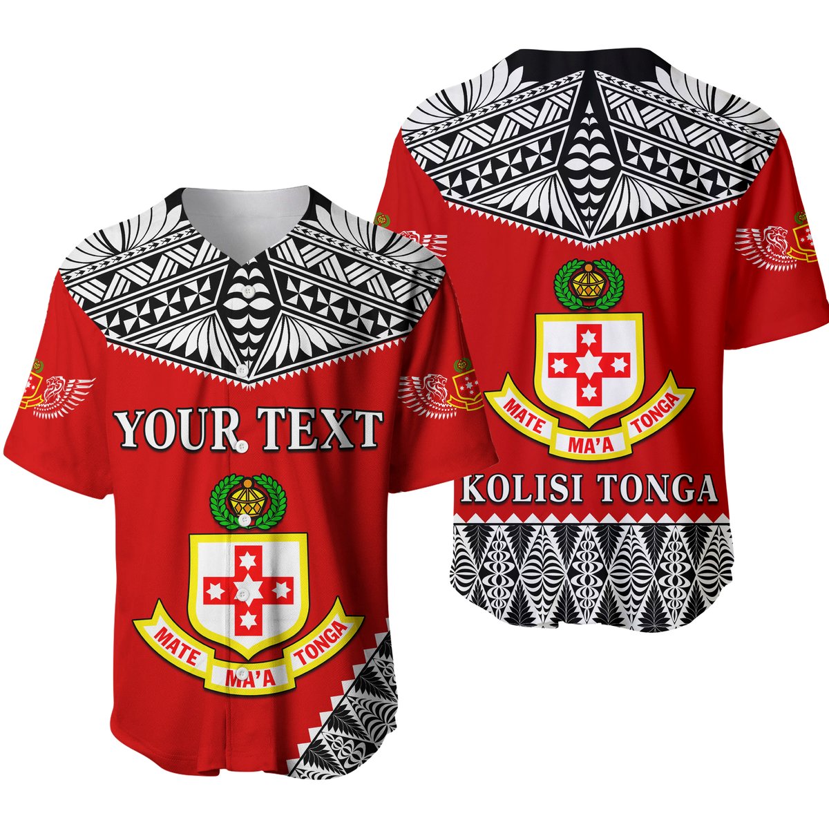 (Custom Personalised) Kolisi Tonga Baseball Jersey College 'Atele Mate Ma'a Tonga