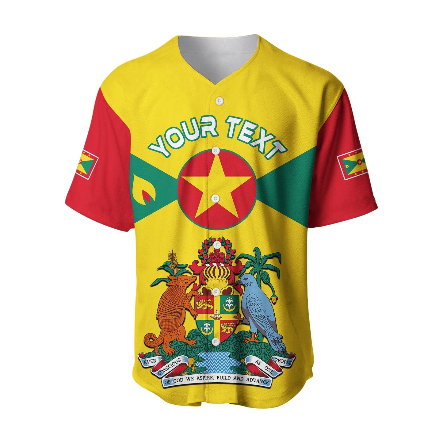 (Custom Personalised) Grenada Baseball Jersey Power Grenada Mix Coat Of Arms