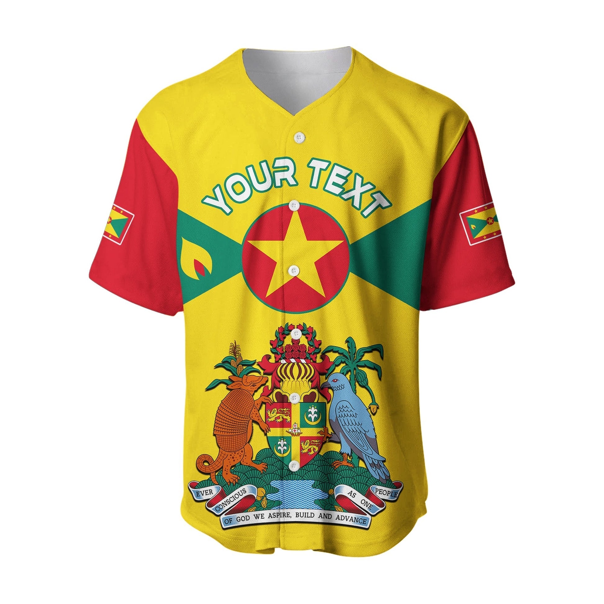 (Custom Personalised) Grenada Baseball Jersey Power Grenada Mix Coat Of Arms