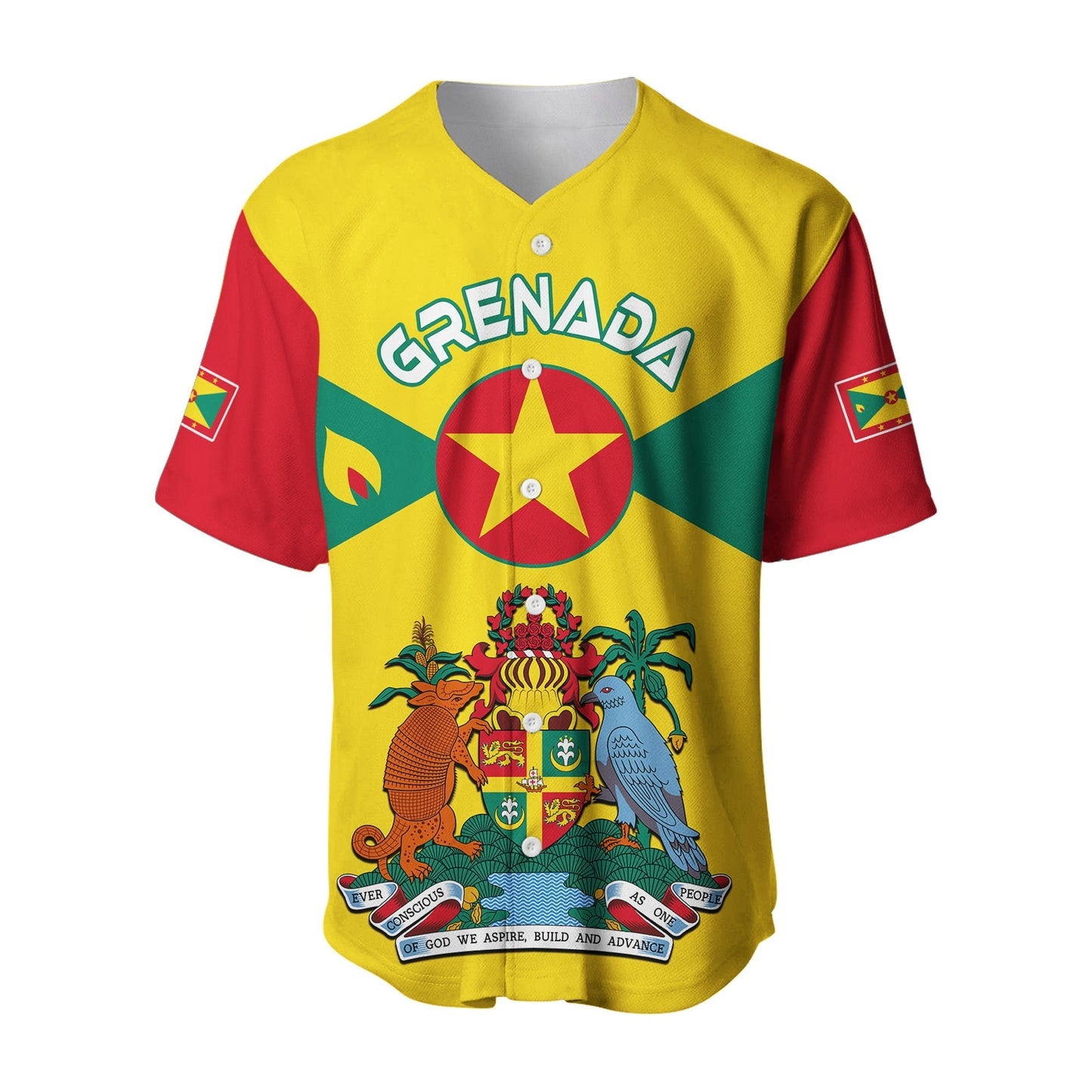 Grenada Baseball Jersey Power Grenada Mix Coat of Arms