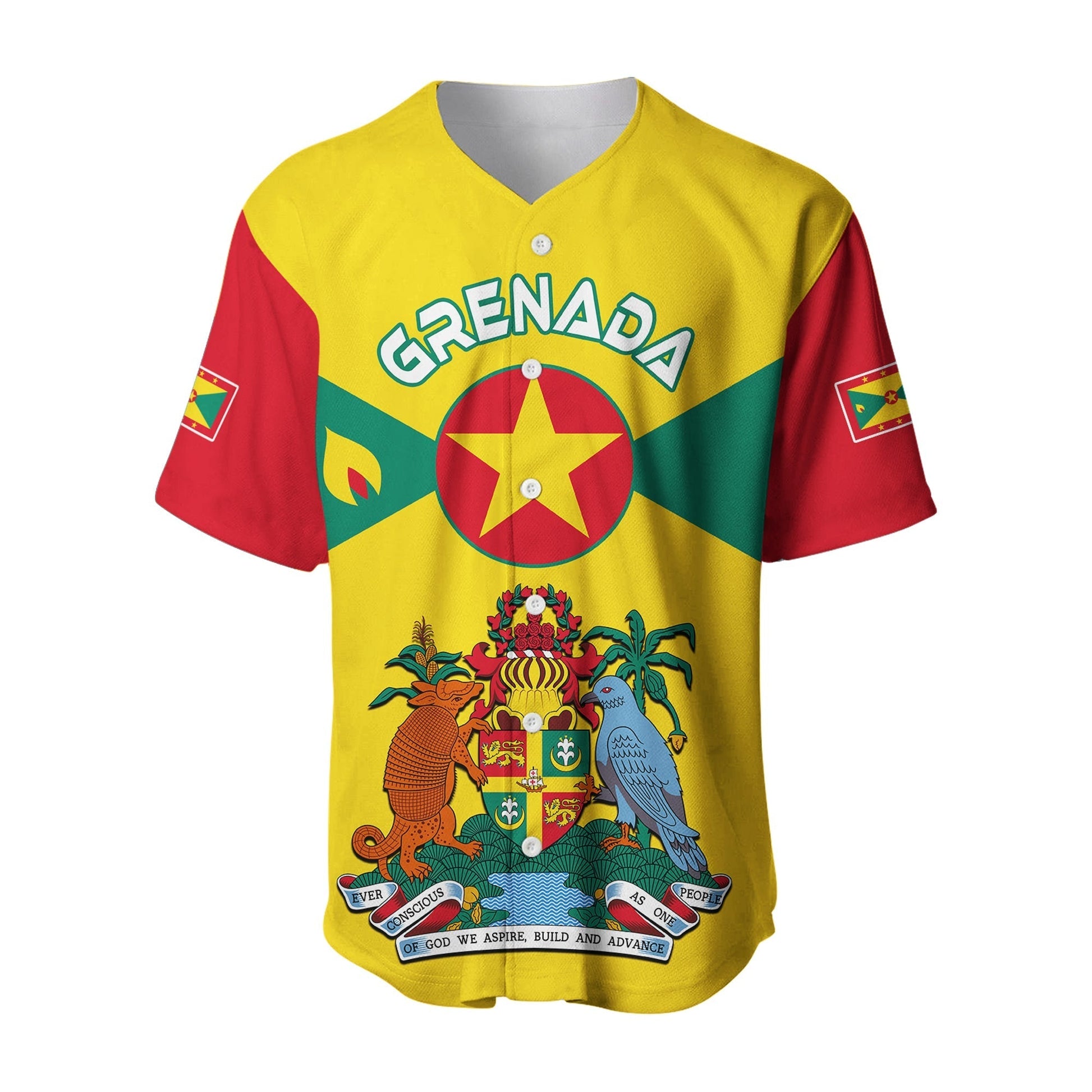 Grenada Baseball Jersey Power Grenada Mix Coat of Arms