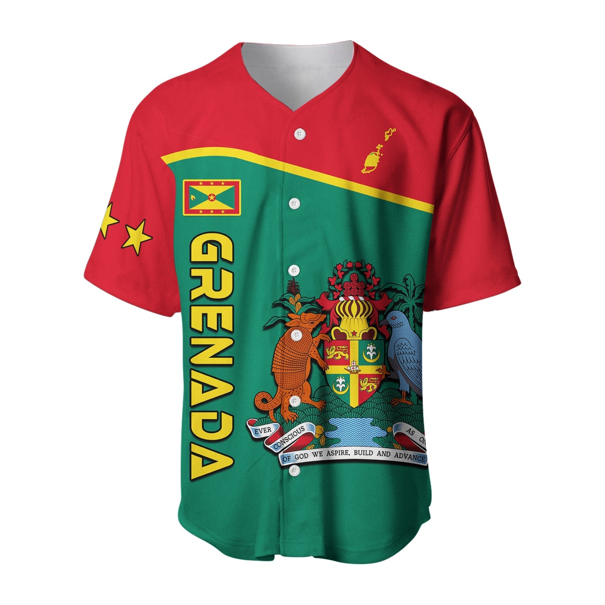 Grenada Baseball Jersey Coat of Arms and Map Impressive