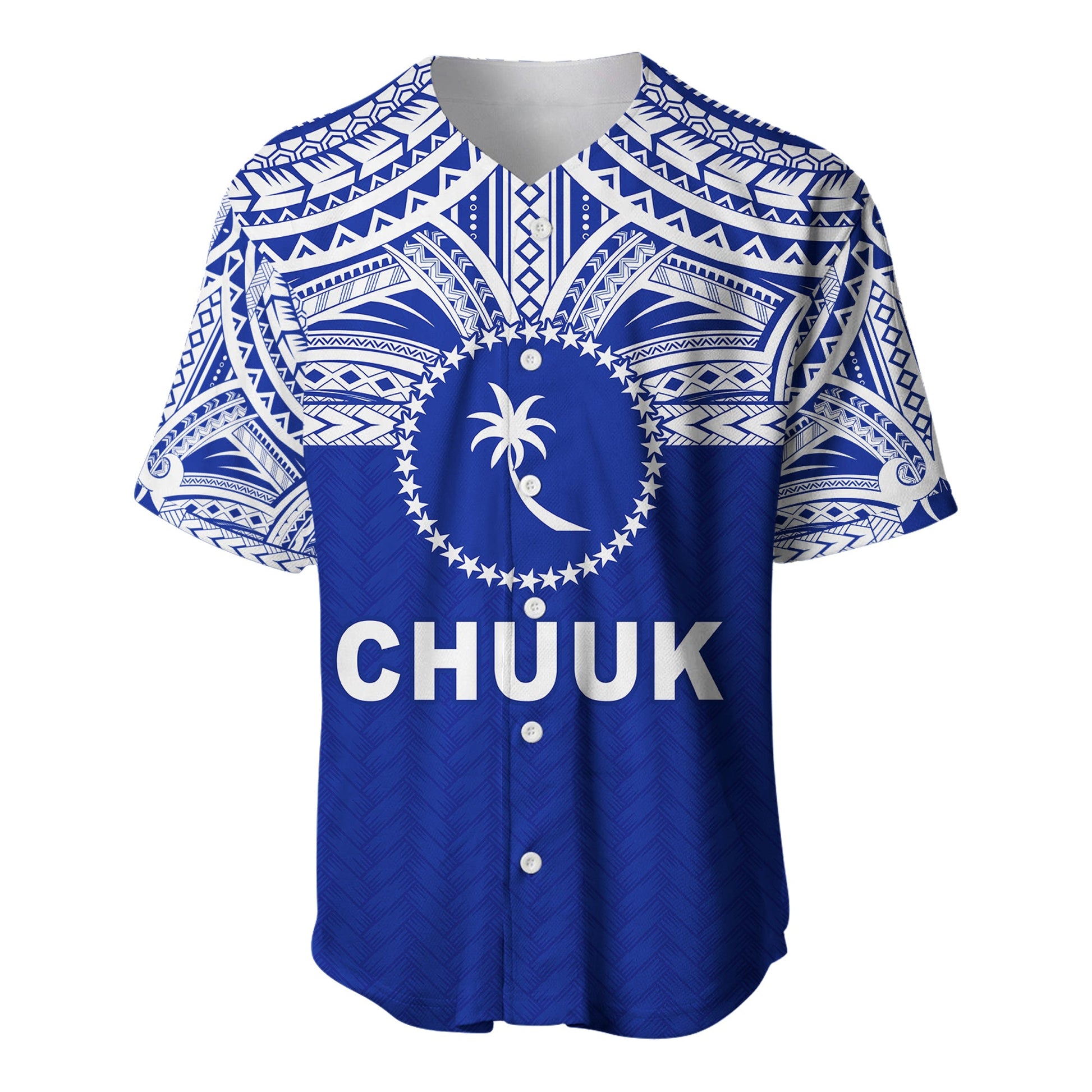 Chuuk Flag Baseball Jersey Micronesia Style Blue