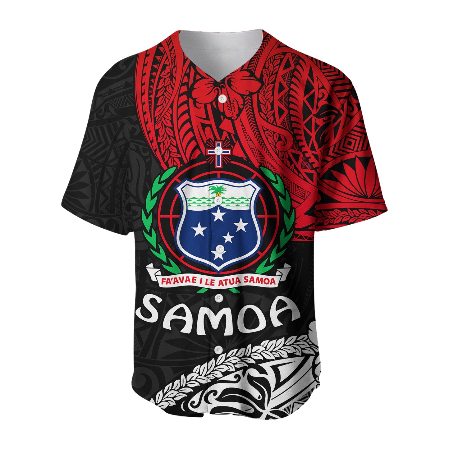 Samoa Baseball Jersey Beloved Samoan Mix Polynesian Pattern