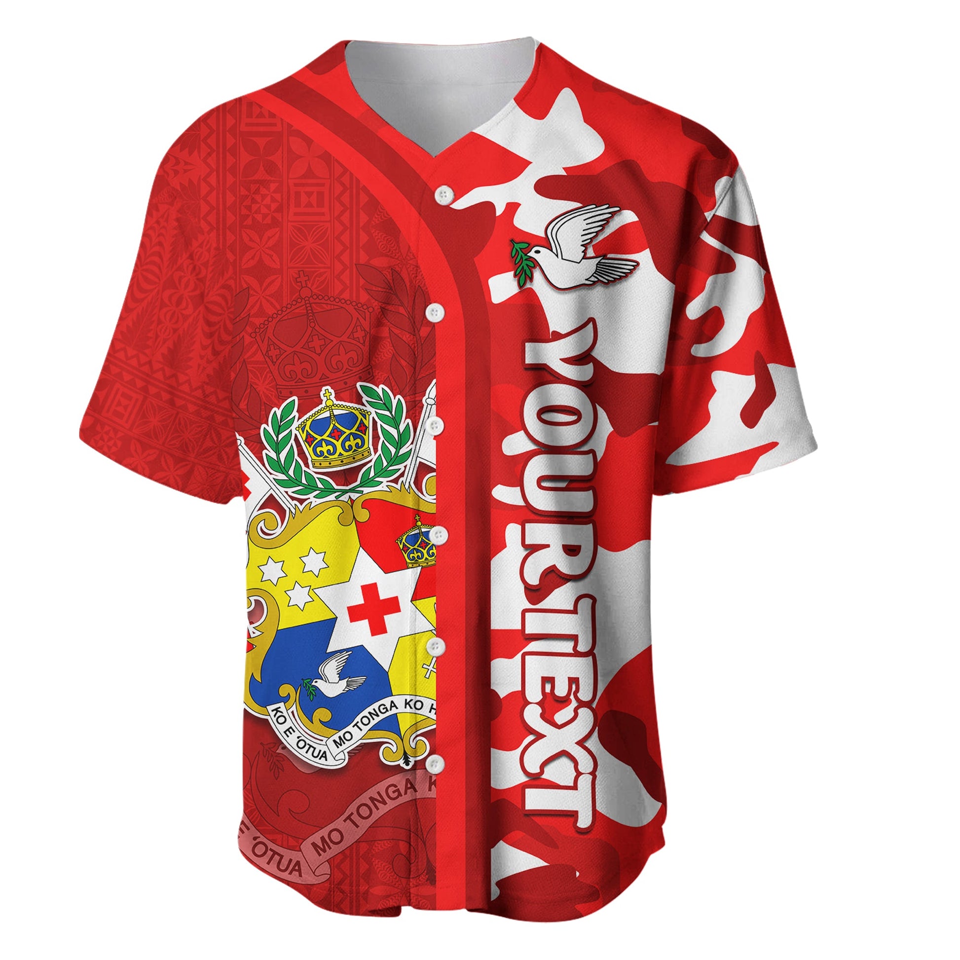 (Custom Personalised) Tonga Unique Baseball Jersey Camouflage with Tongan Pattern