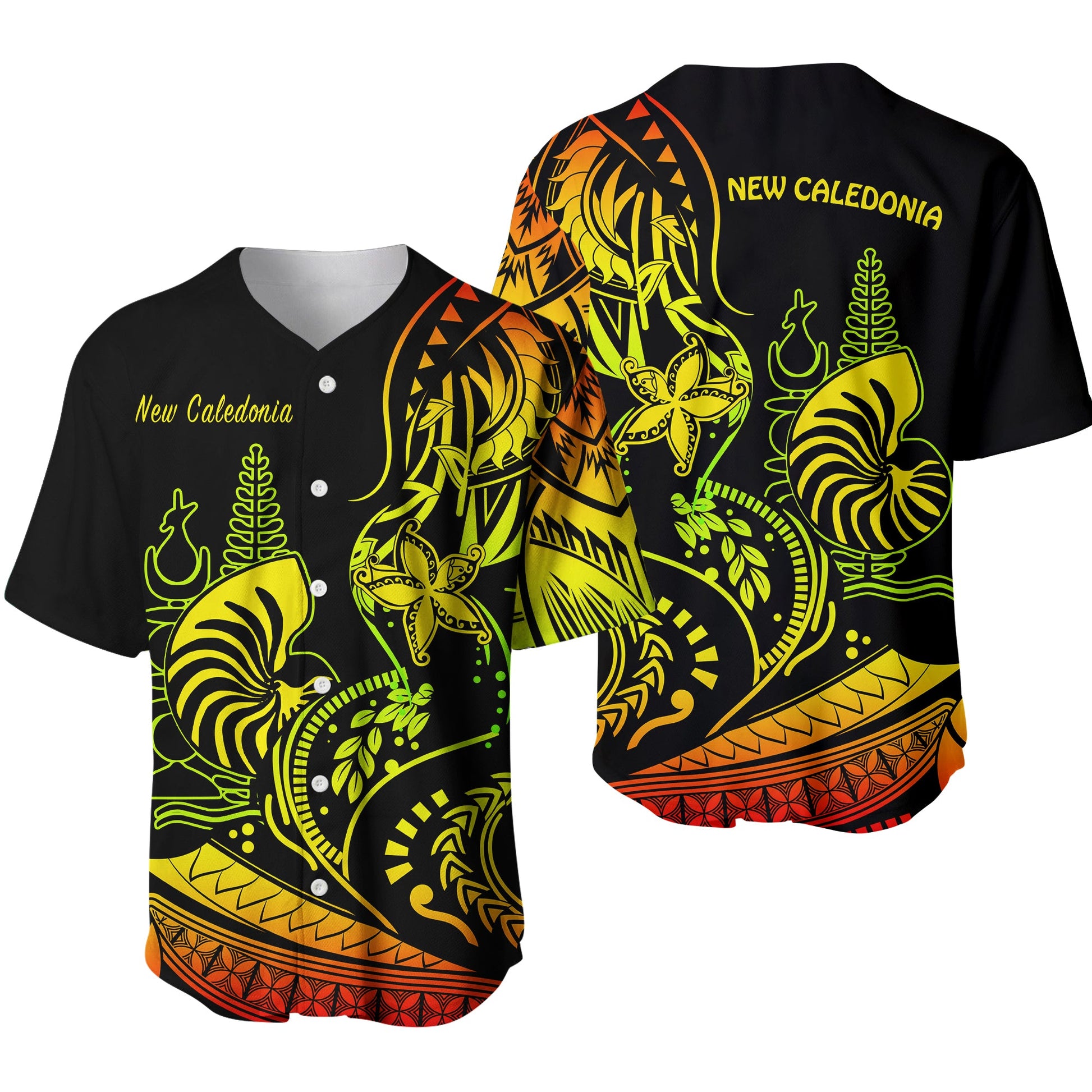 New Caledonia Baseball Jersey Emblem Nautilus Shell Version Reggae