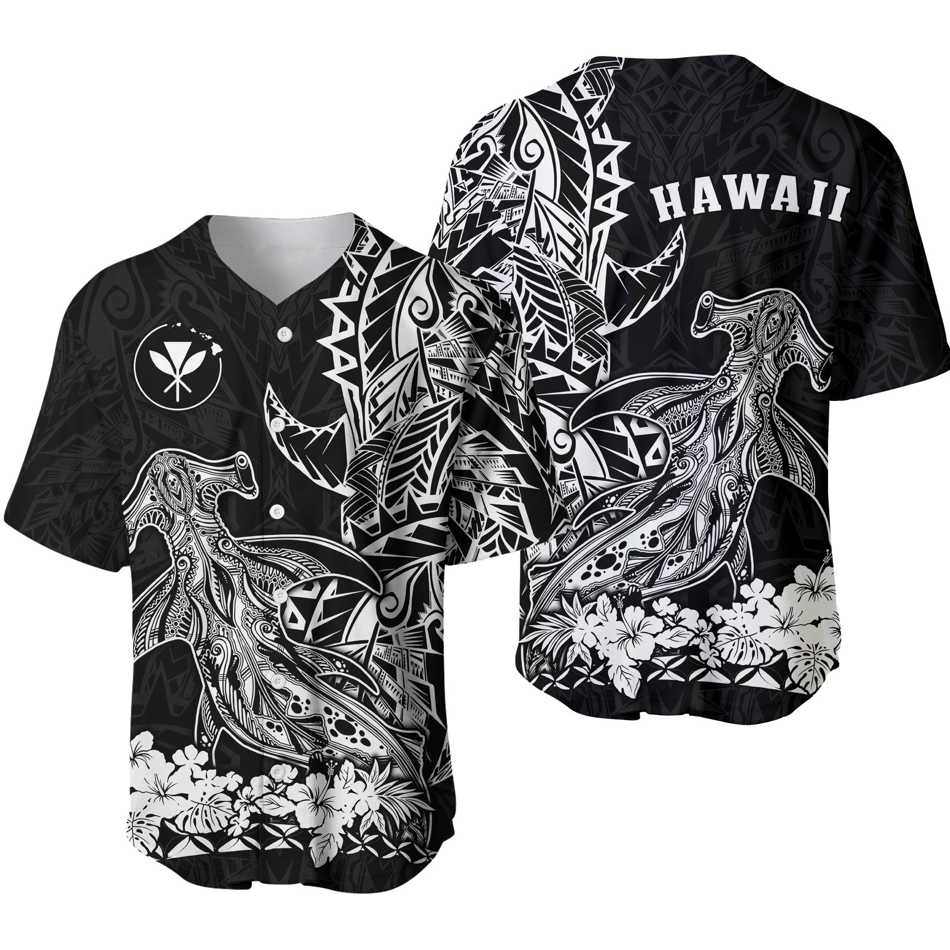Hawaii Polynesian Baseball Jersey Wild Hammerhead Sharks