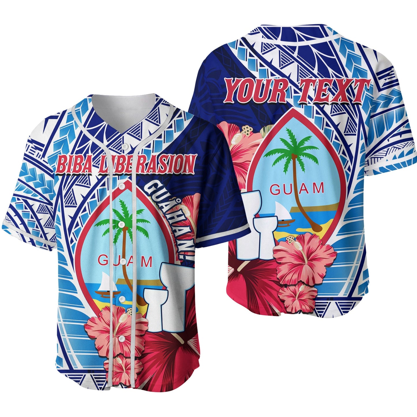 (Custom Personalised) Guam Chamorro Baseball Jersey Happy Liberation Day Latte Stone Ver.02