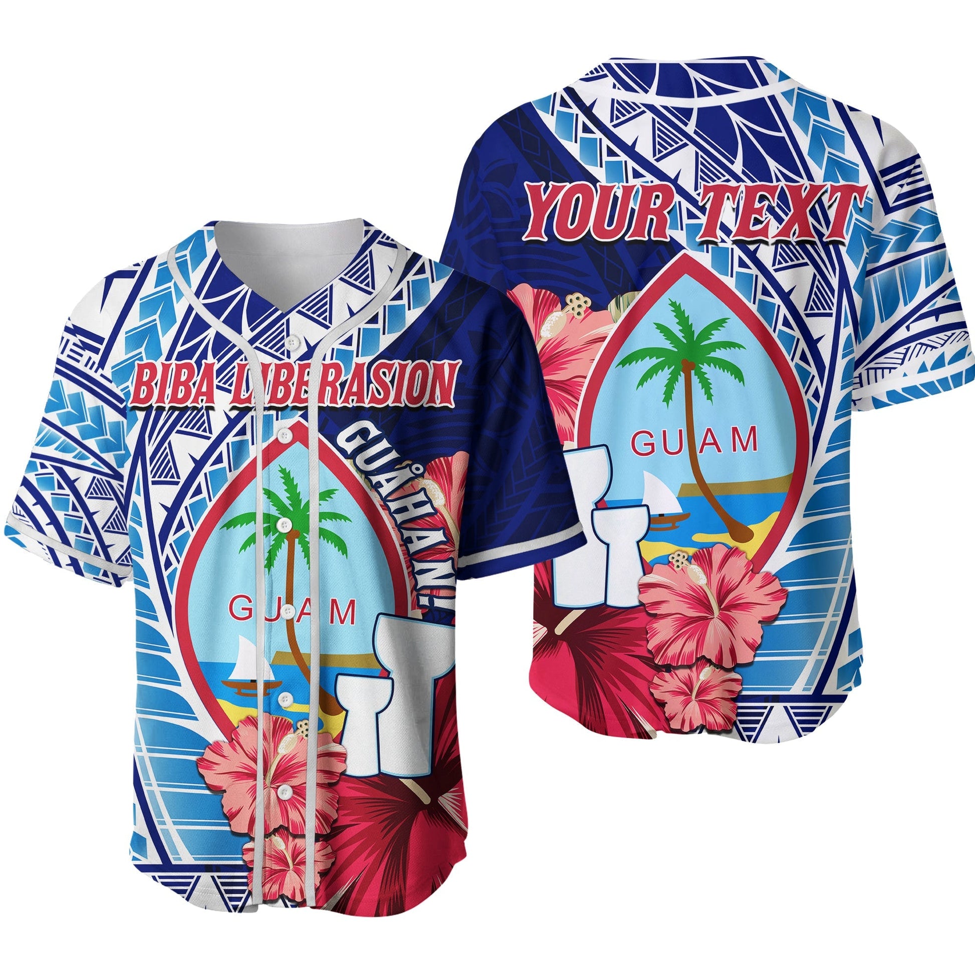 (Custom Personalised) Guam Chamorro Baseball Jersey Happy Liberation Day Latte Stone Ver.02