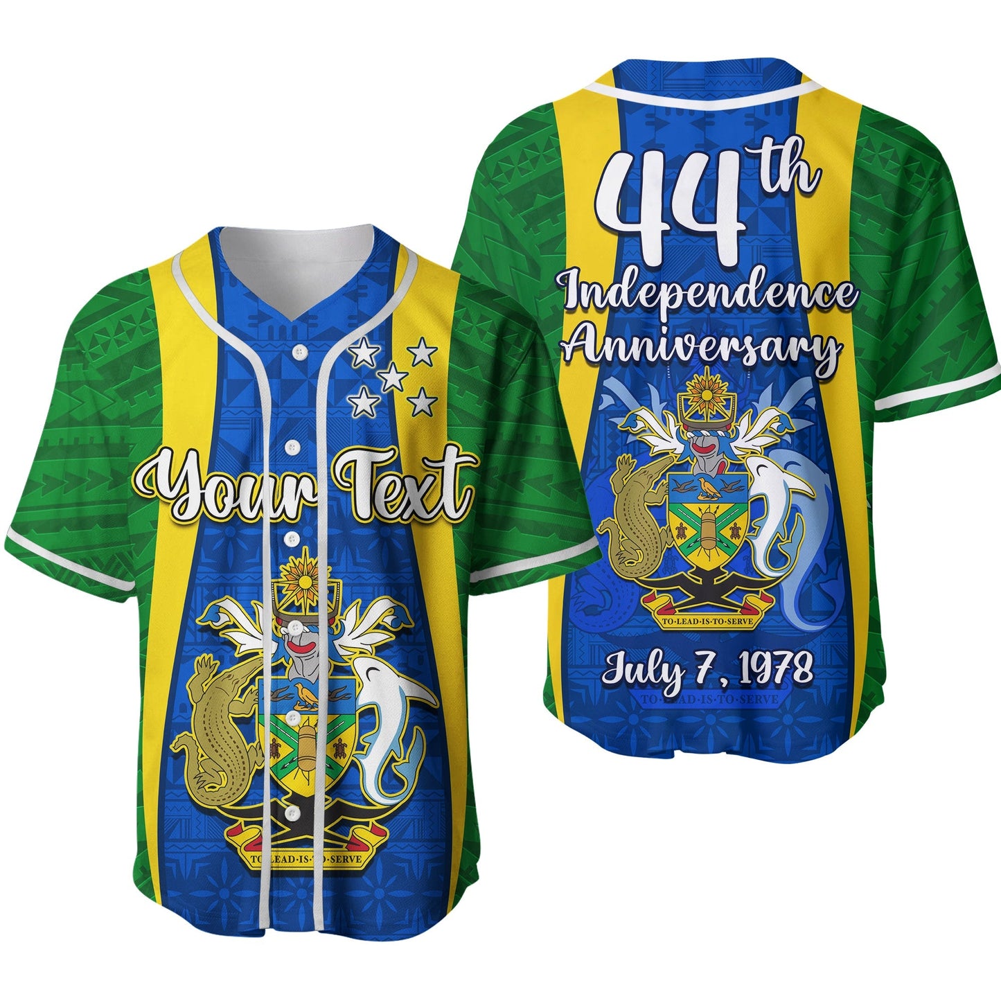 (Custom Personalised) Solomon Islands Day Baseball Jersey 44 Years Independence Anniversary Ver.02