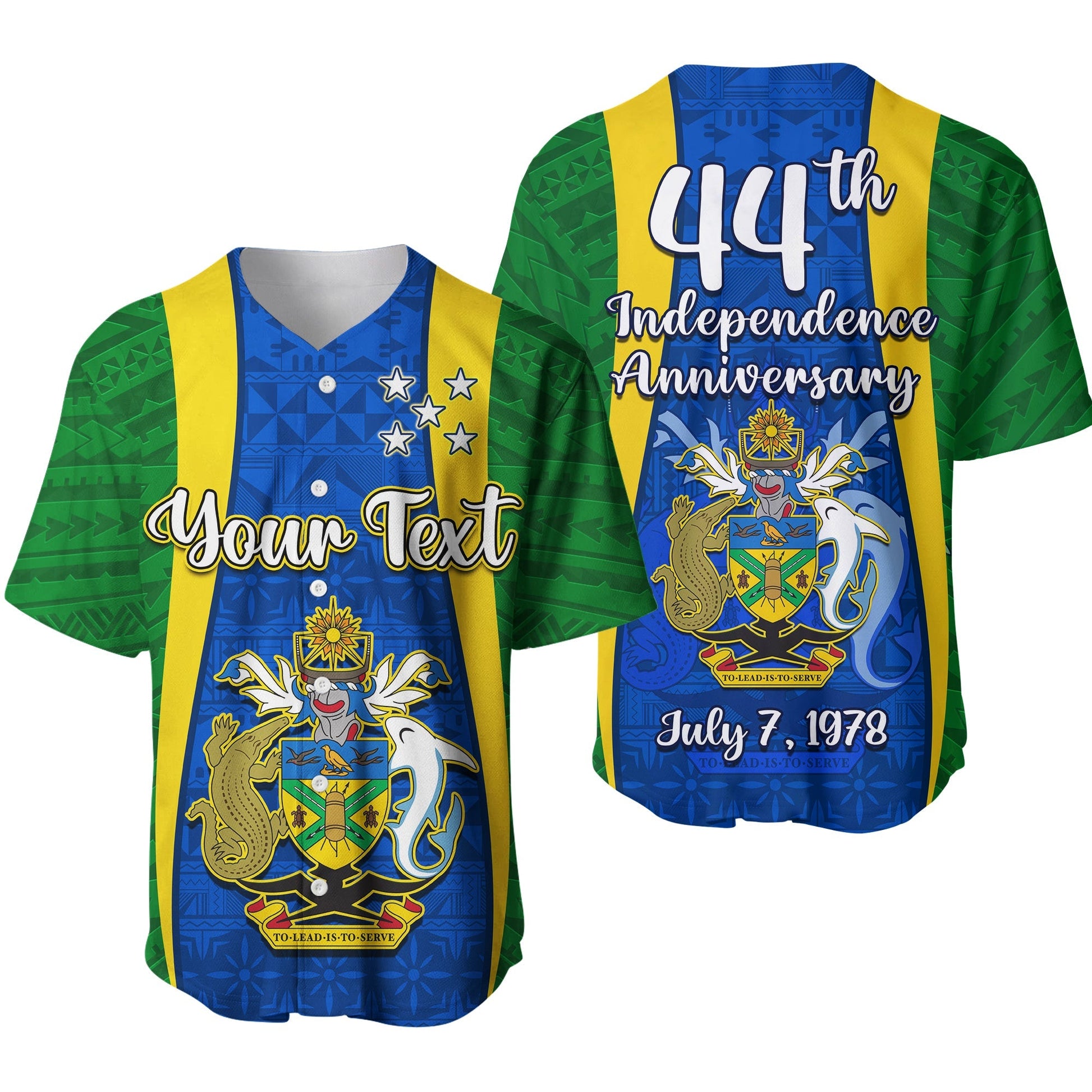 (Custom Personalised) Solomon Islands Day Baseball Jersey 44 Years Independence Anniversary Ver.01