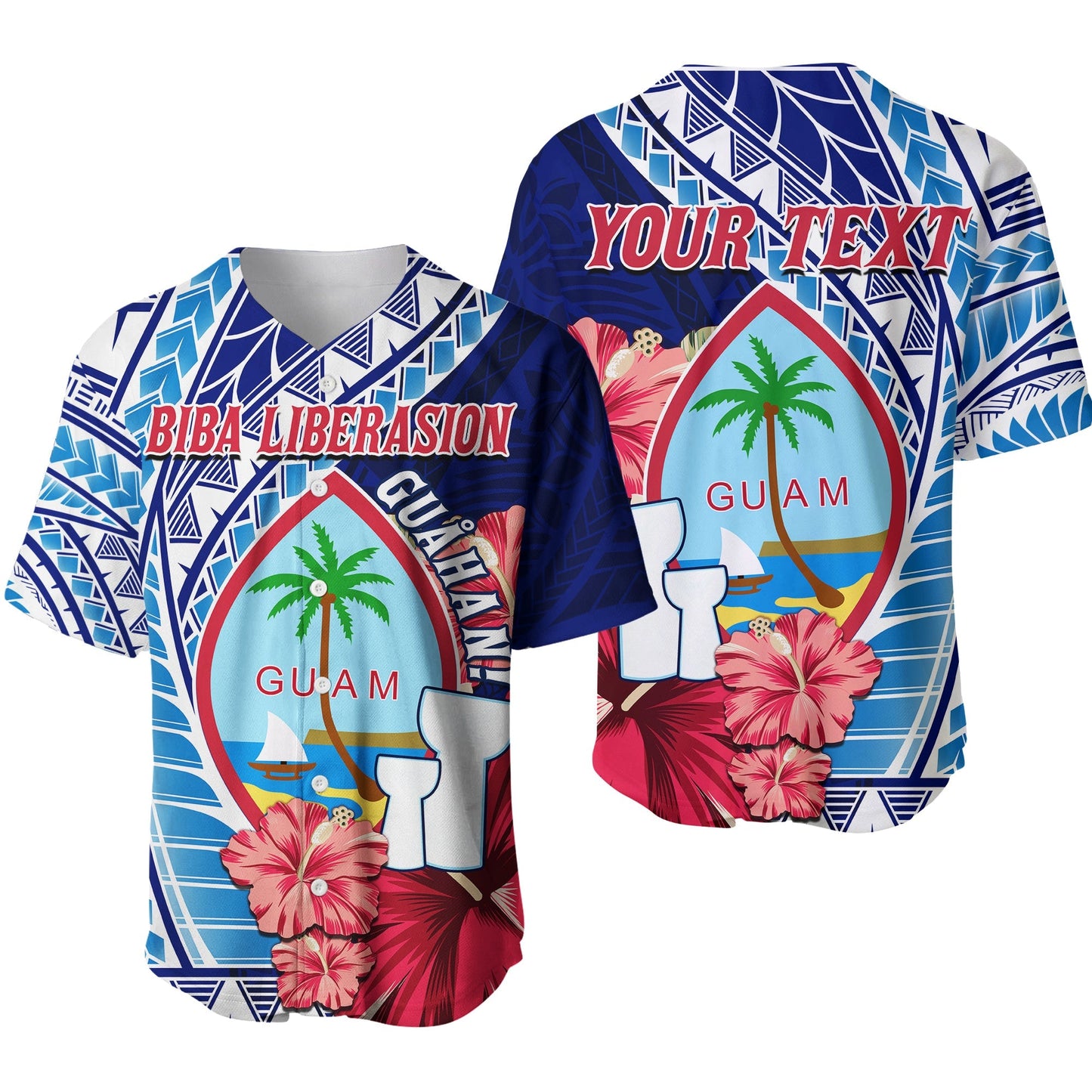 (Custom Personalised) Guam Chamorro Baseball Jersey Happy Liberation Day Latte Stone Ver.01