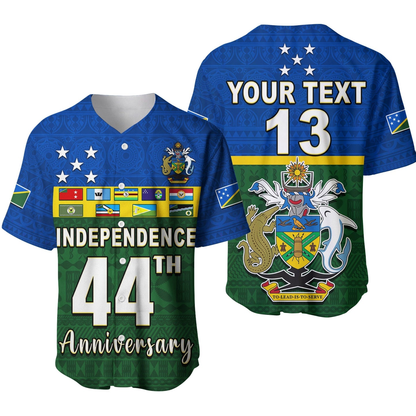 (Custom Text and Number) Solomon Islands National Day Baseball Jersey Independence Day Tapa Pattern Ver.01