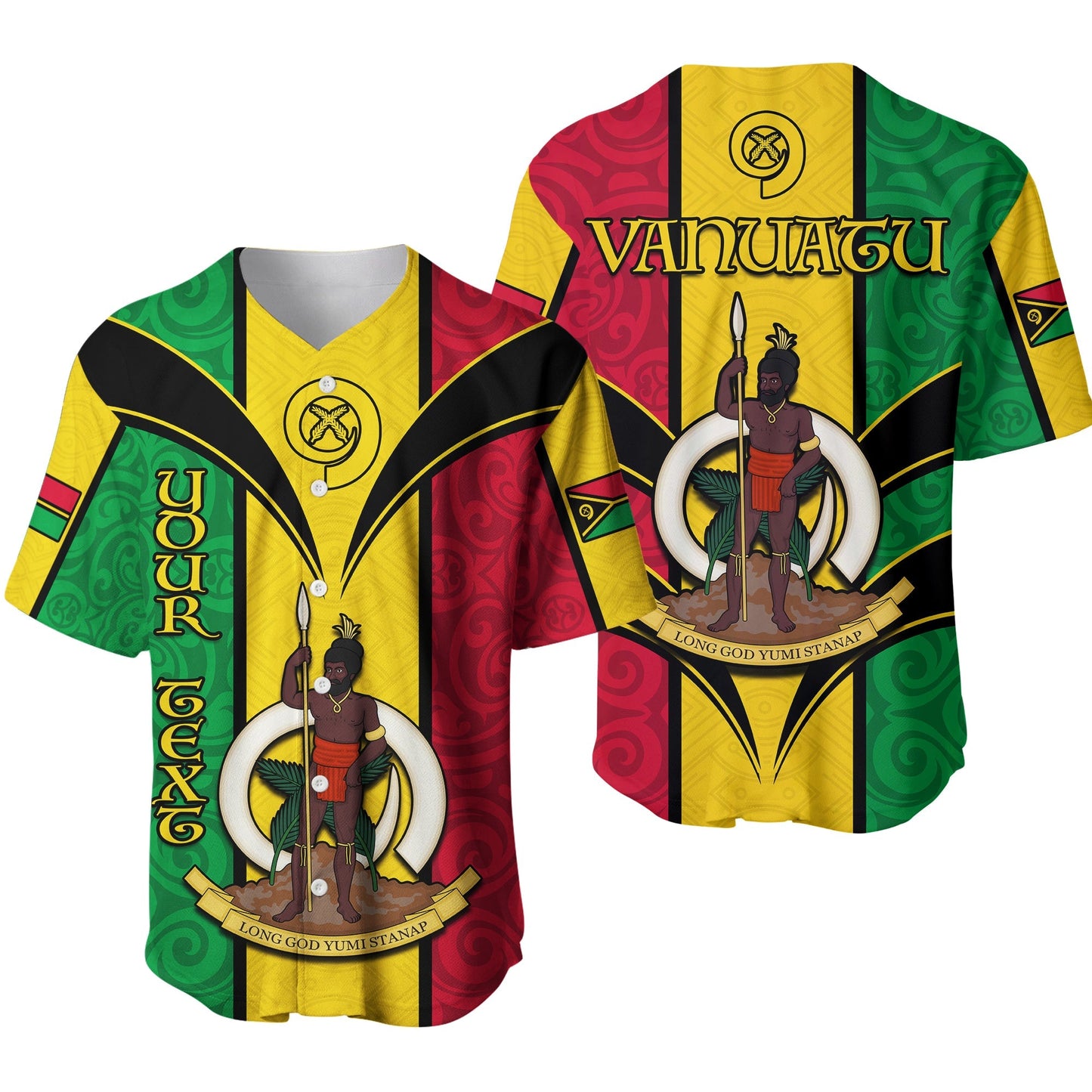 (Custom Personalised) Vanuatu Baseball Jersey Pig Tusk Polynesian