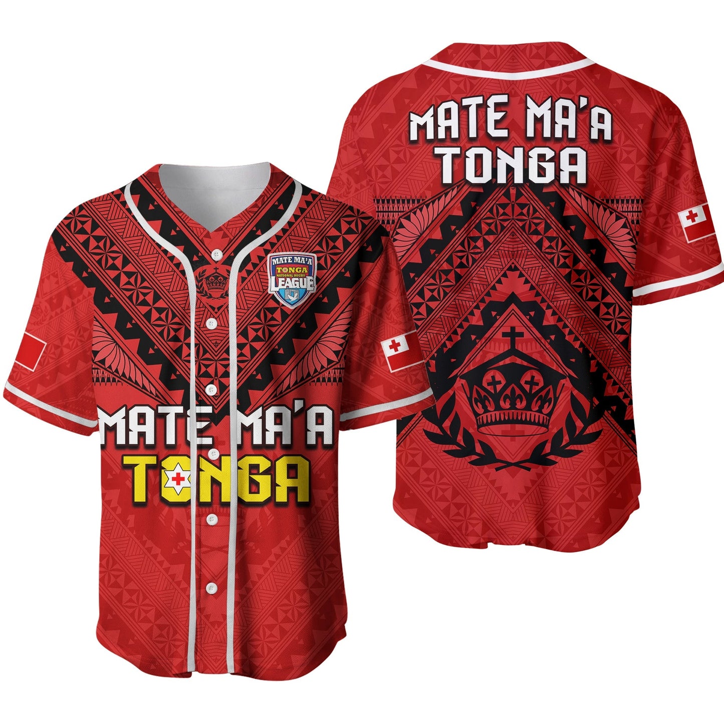 Tonga Rugby MMT Baseball Jersey Ngatu Mate Maa Tonga Simple Ver.02