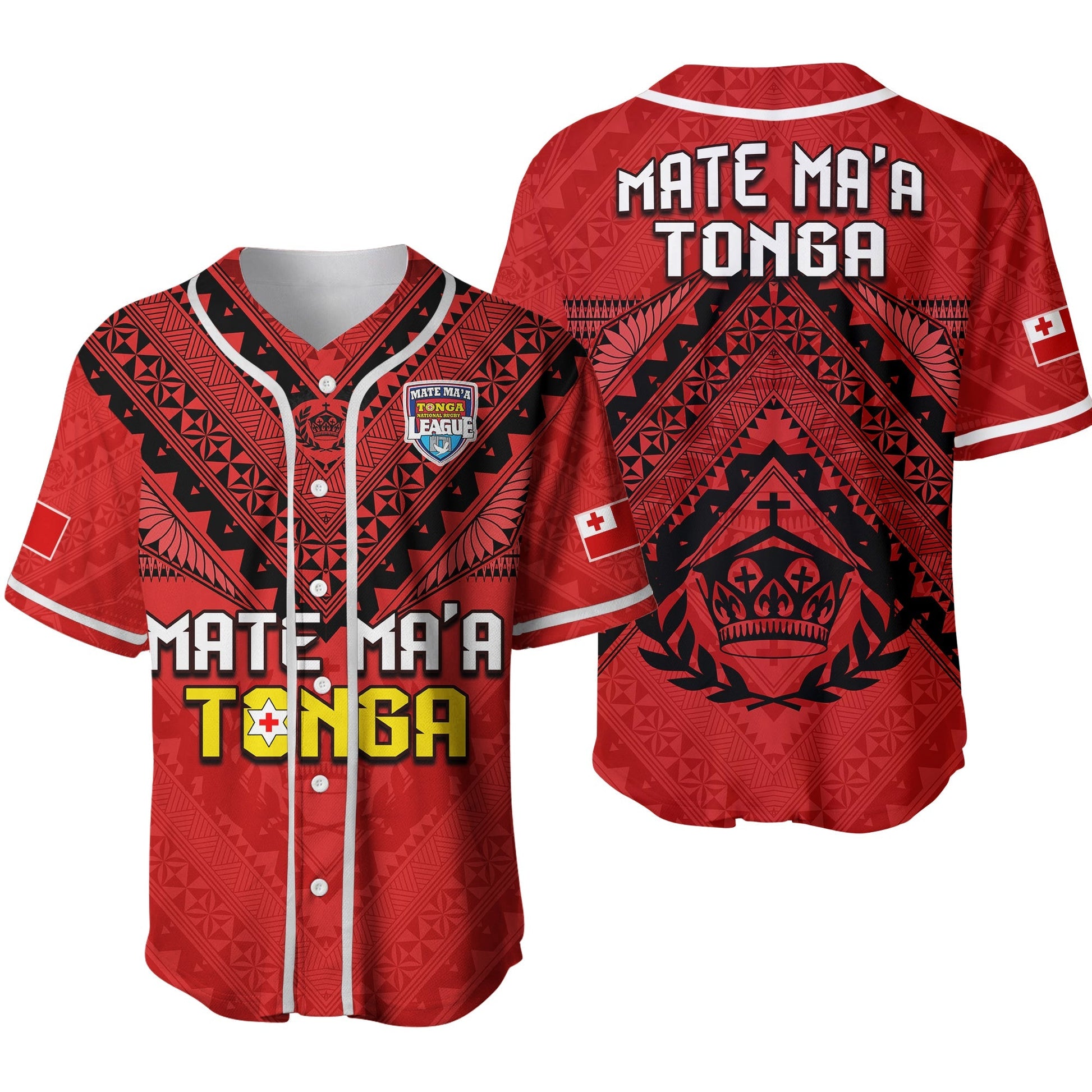 Tonga Rugby MMT Baseball Jersey Ngatu Mate Maa Tonga Simple Ver.02