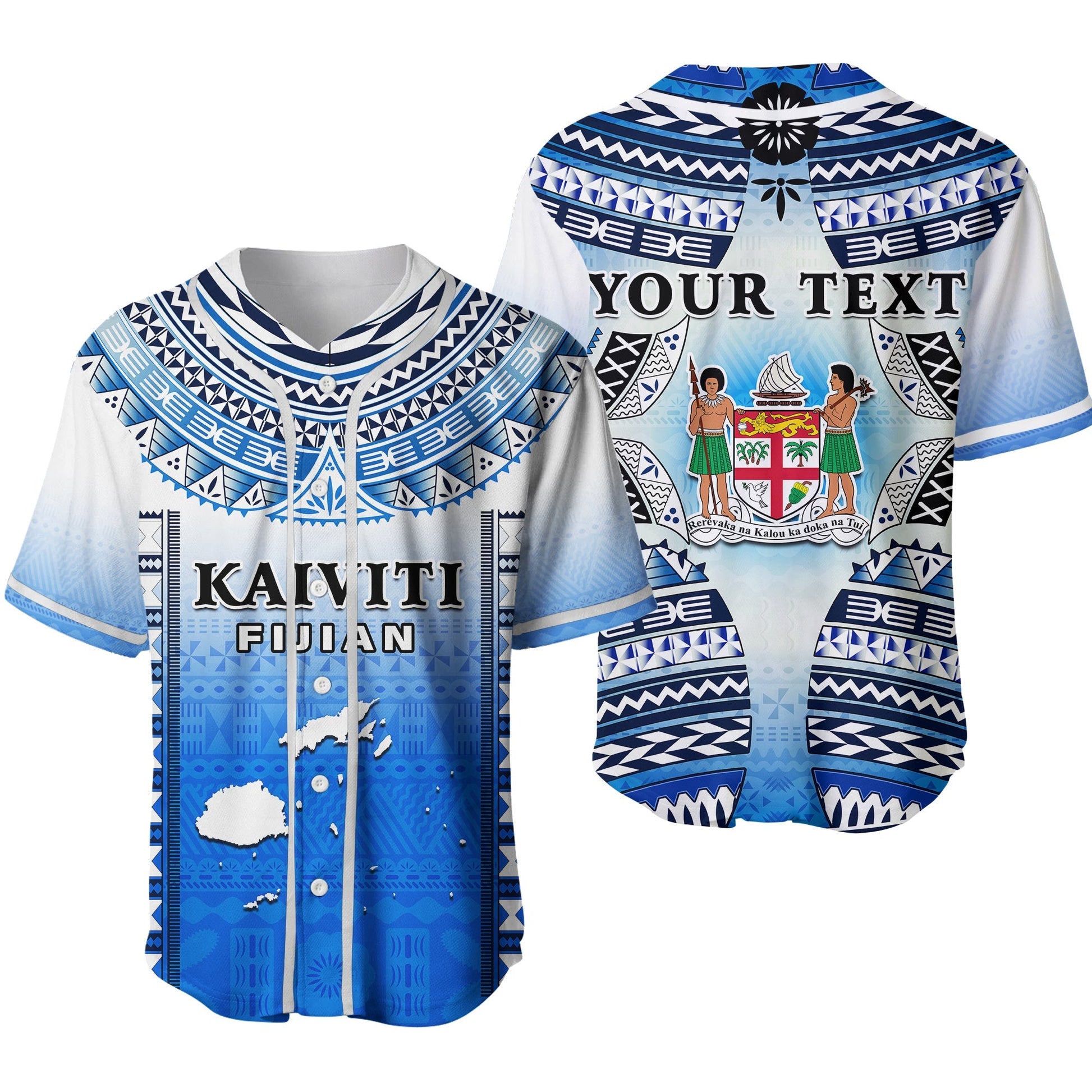 Custom Text And Number Fiji Baseball Jersey Kaiviti Fijian Special Tapa Pattern Ver.02