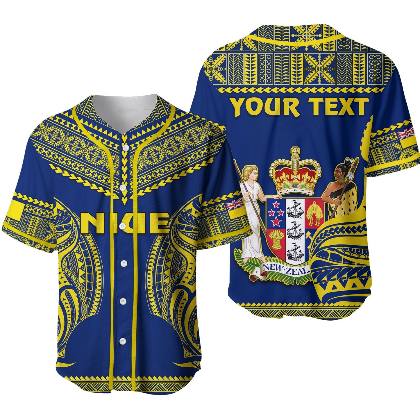 (Custom Personalised) Niue Baseball Jersey Hiapo Mix Polynesian Happy Constitution Day Ver.02