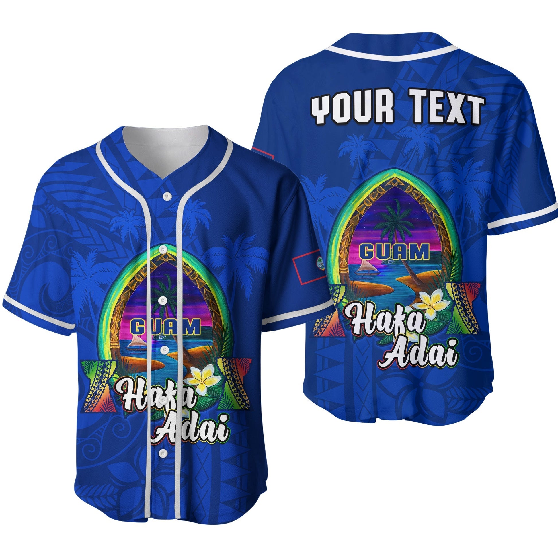 (Custom Personalised) Guam Baseball Jersey Hafa Adai Latte Stone Proud Chamorro Ver.02