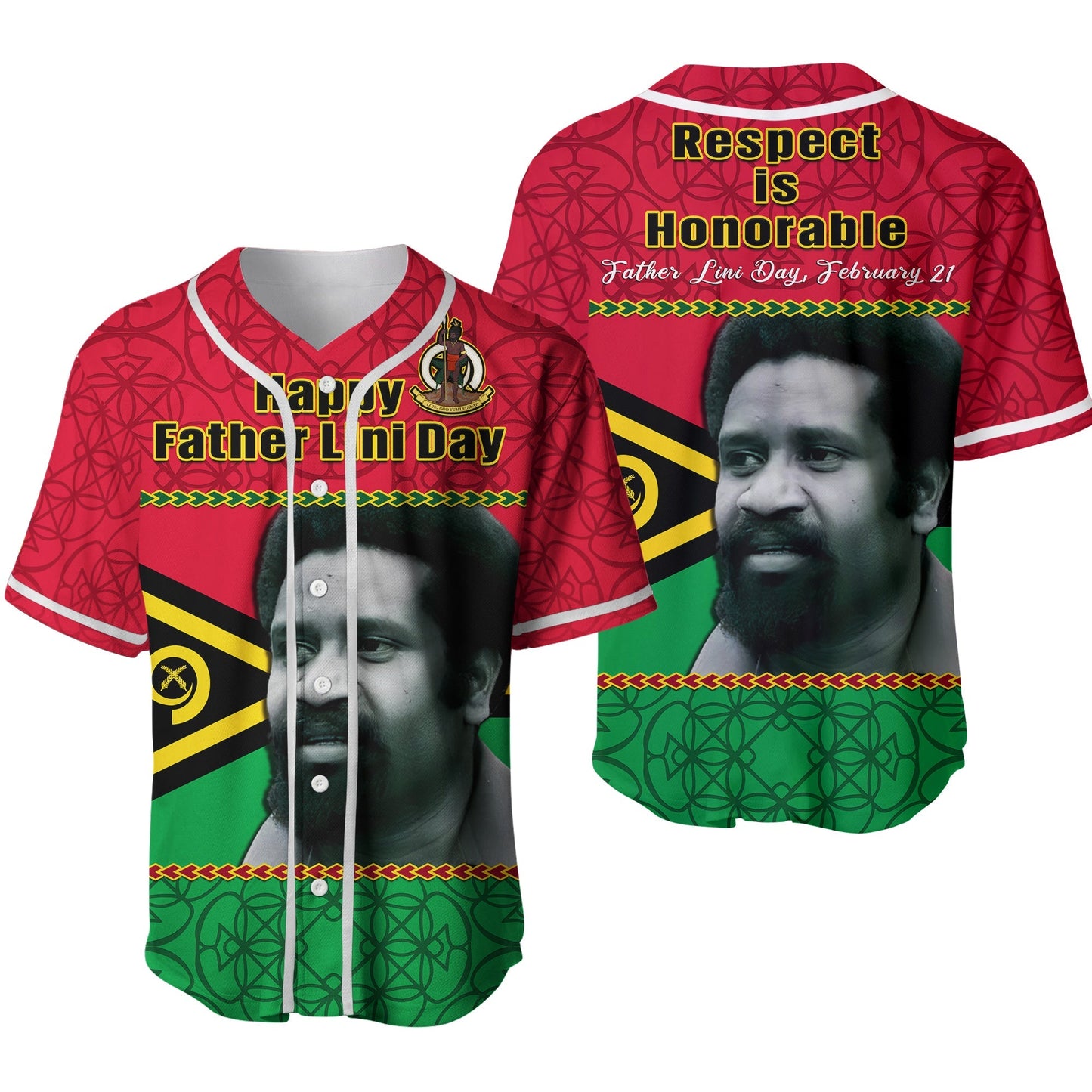 Vanuatu Baseball Jersey Vanuatuan Flag Sand Drawing Happy Father Lini Day Ver.02