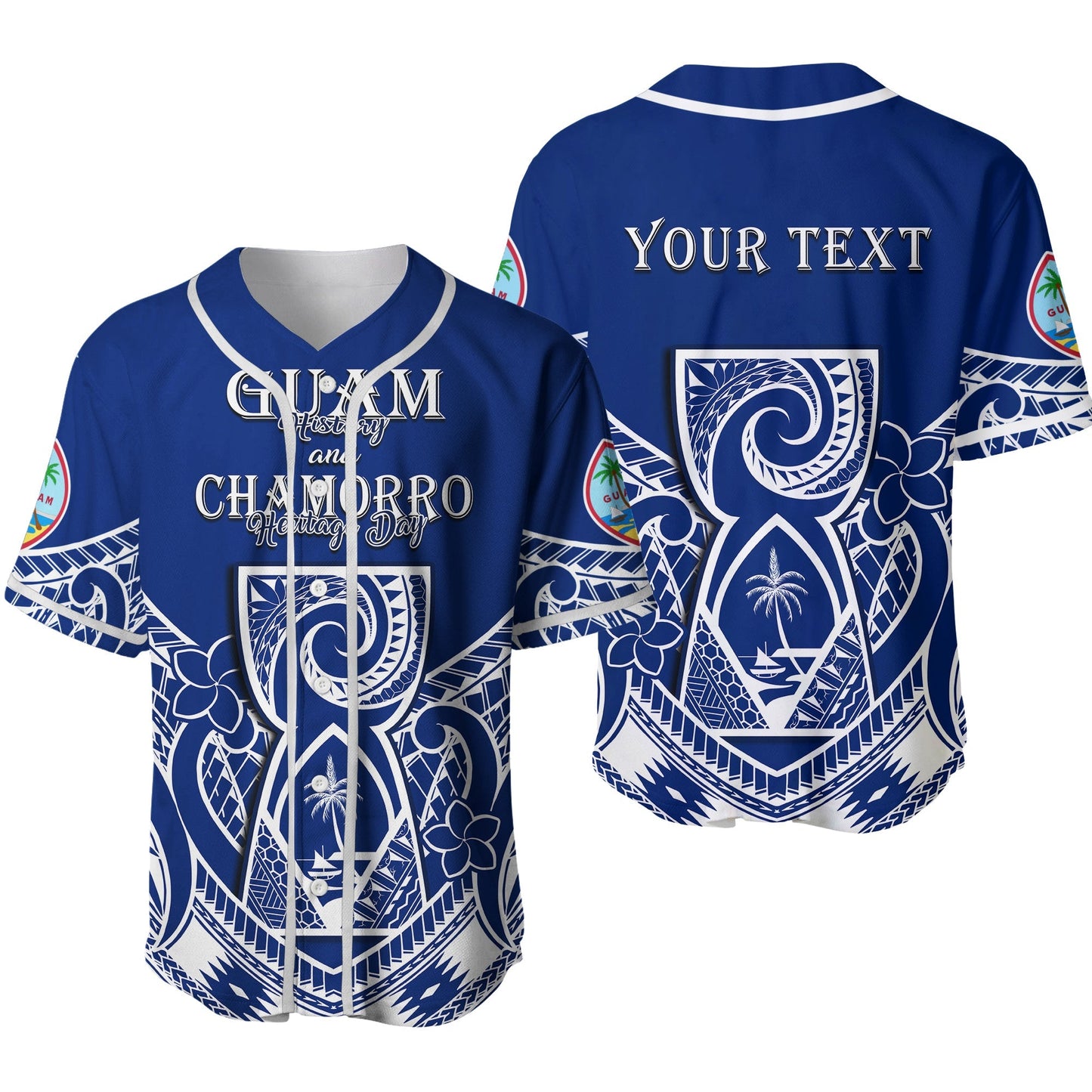 (Custom Personalised) Guam History and Chamorro Heritage Day Baseball Jersey Latte Stone Polynesian Ver.02