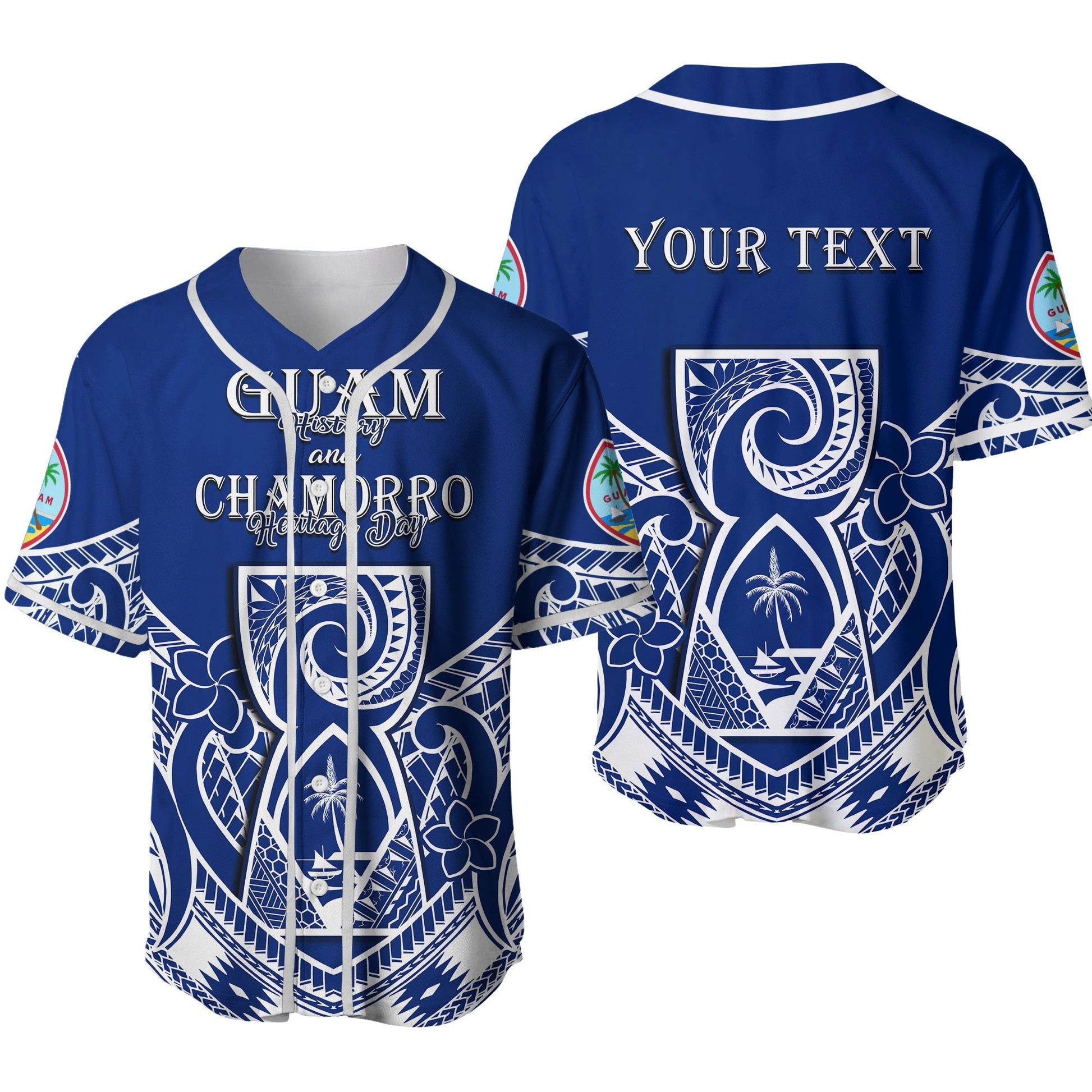 (Custom Personalised) Guam History and Chamorro Heritage Day Baseball Jersey Latte Stone Polynesian Ver.02