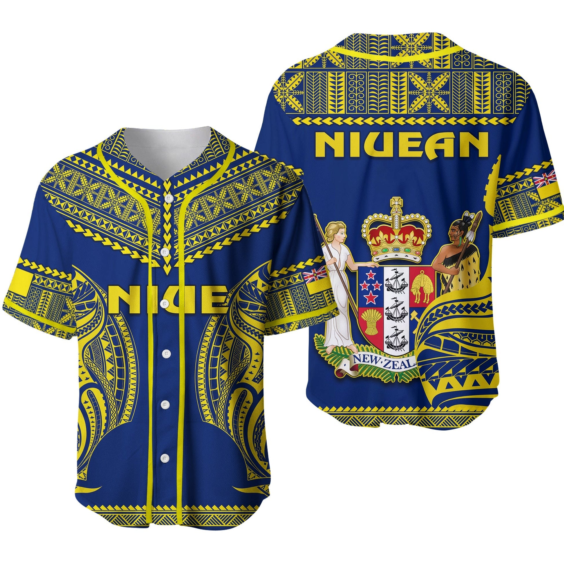 Niue Baseball Jersey Hiapo Mix Polynesian Happy Constitution Day Ver.02