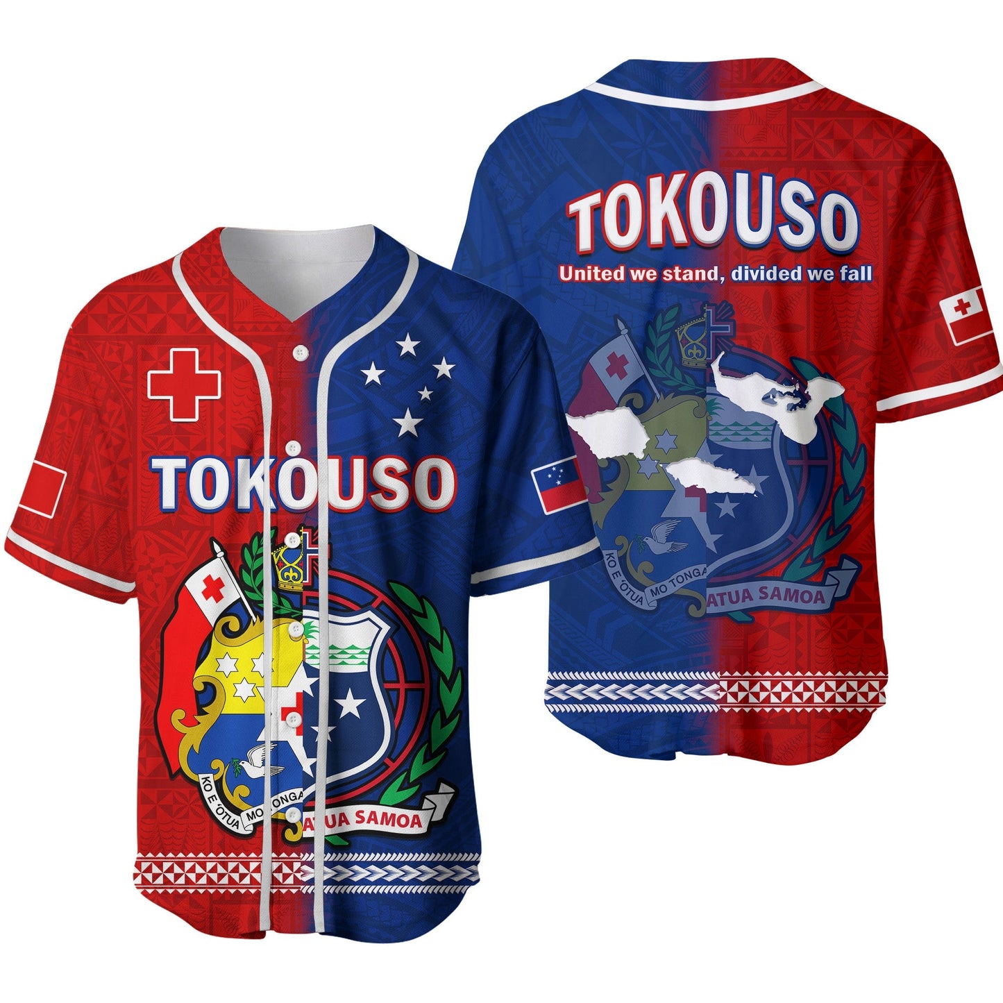 TokoUso Baseball Jersey Tonga and Samoa United We Stand Divided We Fall Ver.02