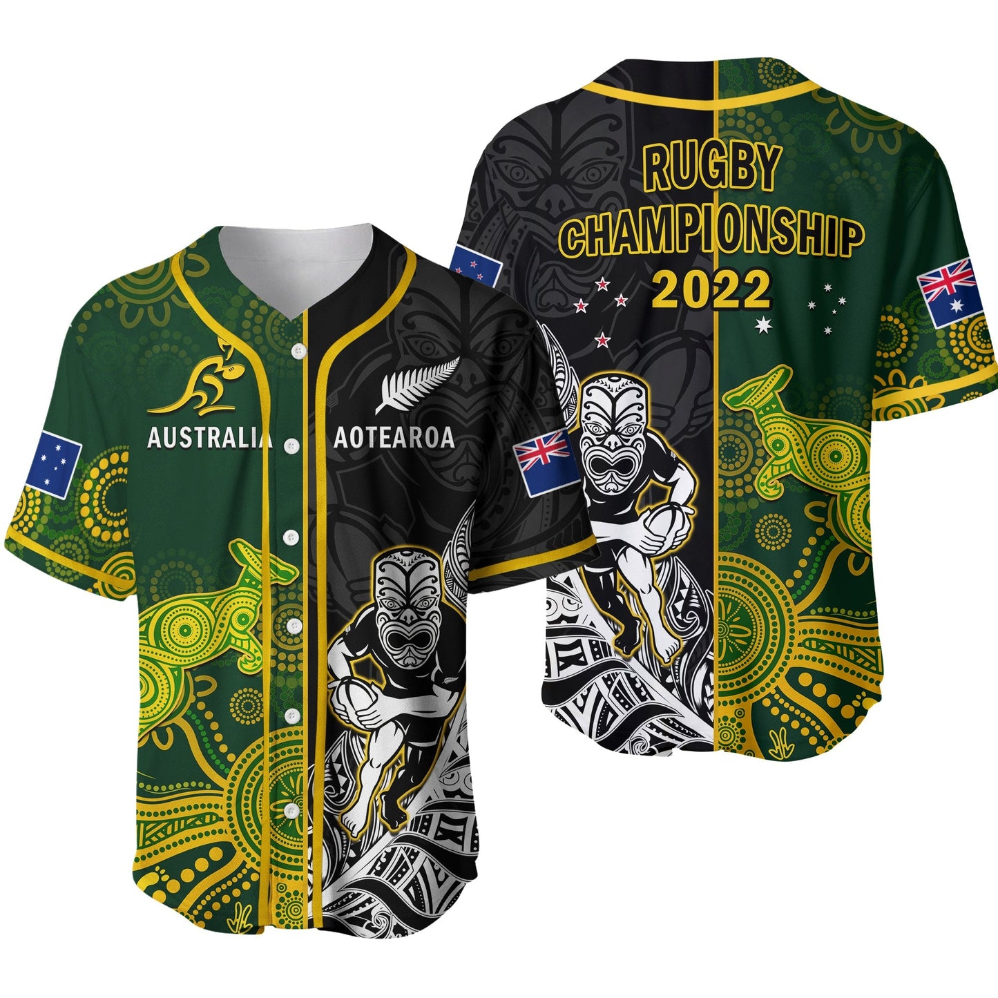Australia Rugby Mix Aotearoa Rugby Baseball Jersey Wallabies All Black Special Version Ver.02
