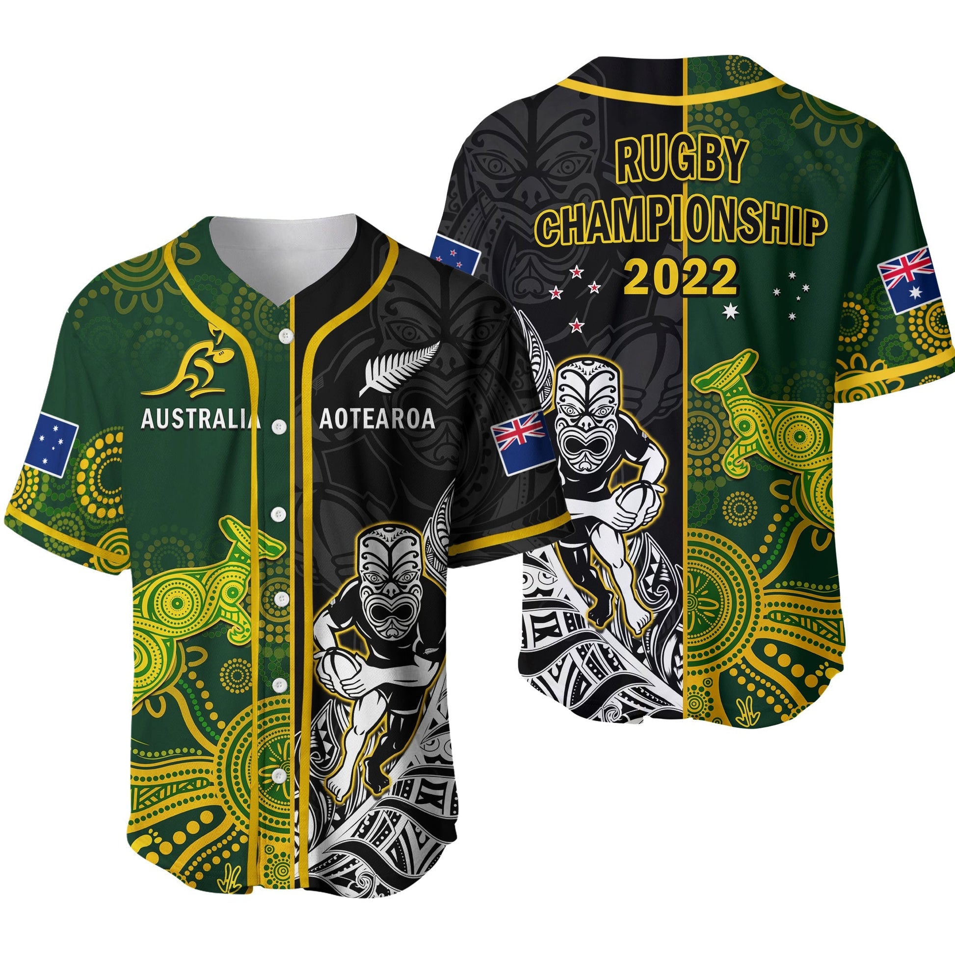 Australia Rugby Mix Aotearoa Rugby Baseball Jersey Wallabies All Black Special Version Ver.02