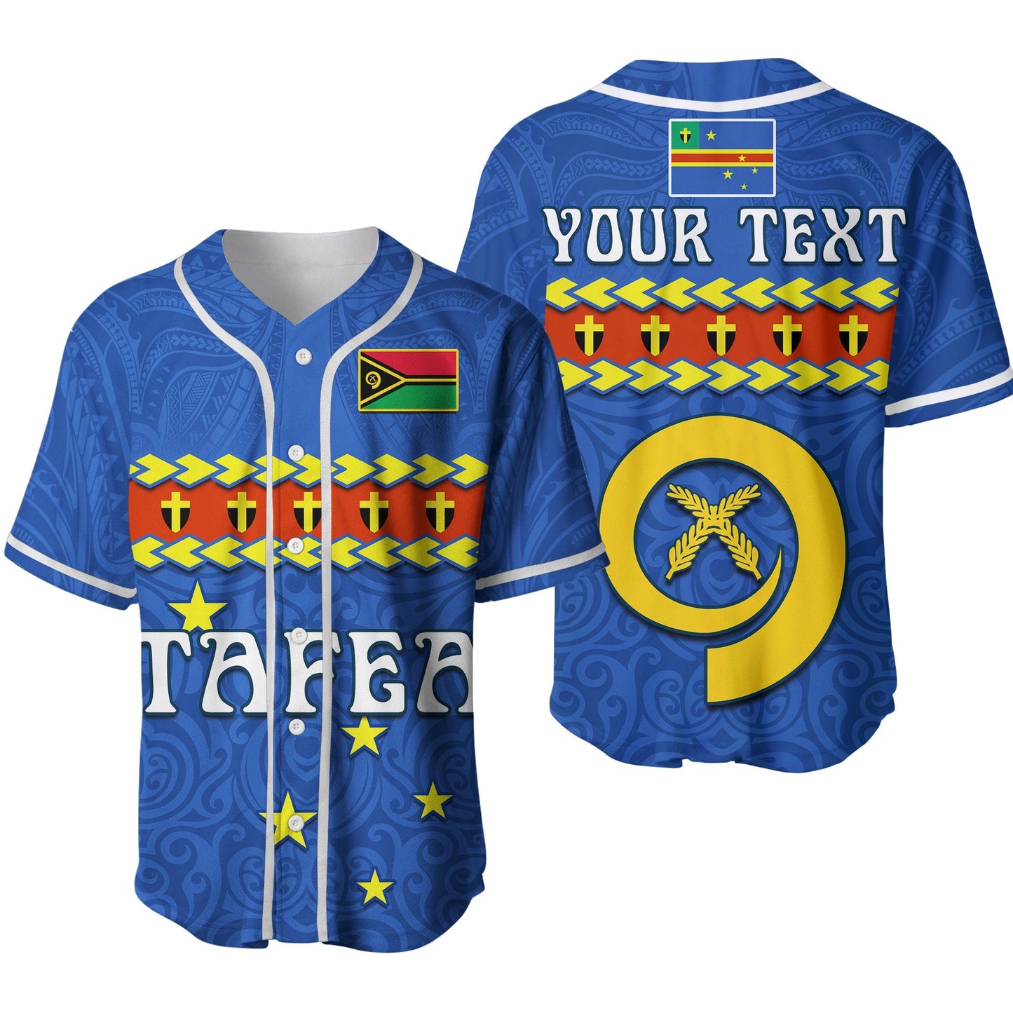 (Custom Personalised) Tafea Province Baseball Jersey Vanuatu Pig Tusk Polynesian Flag Style Ver.02