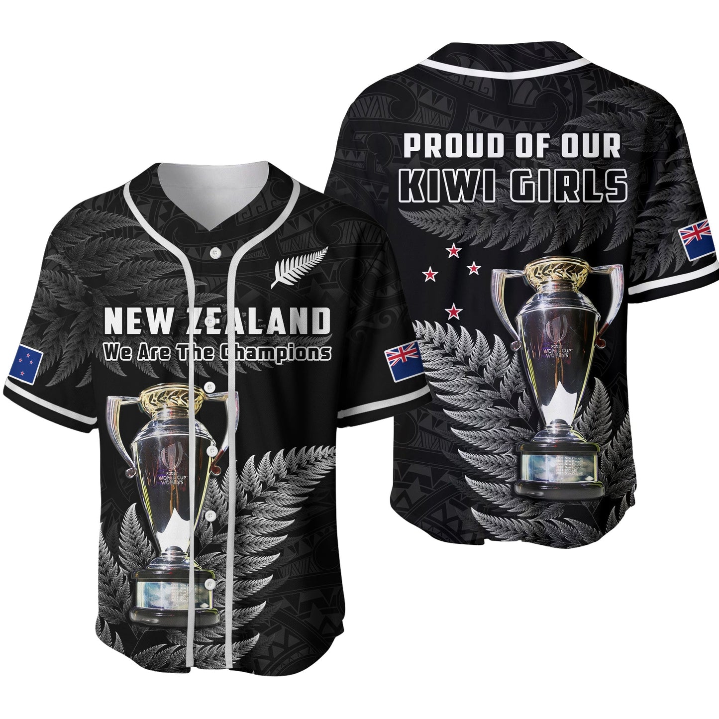 New Zealand 2022 Rugby Baseball Jersey Black Fern Proud Champions RWC Ver.02