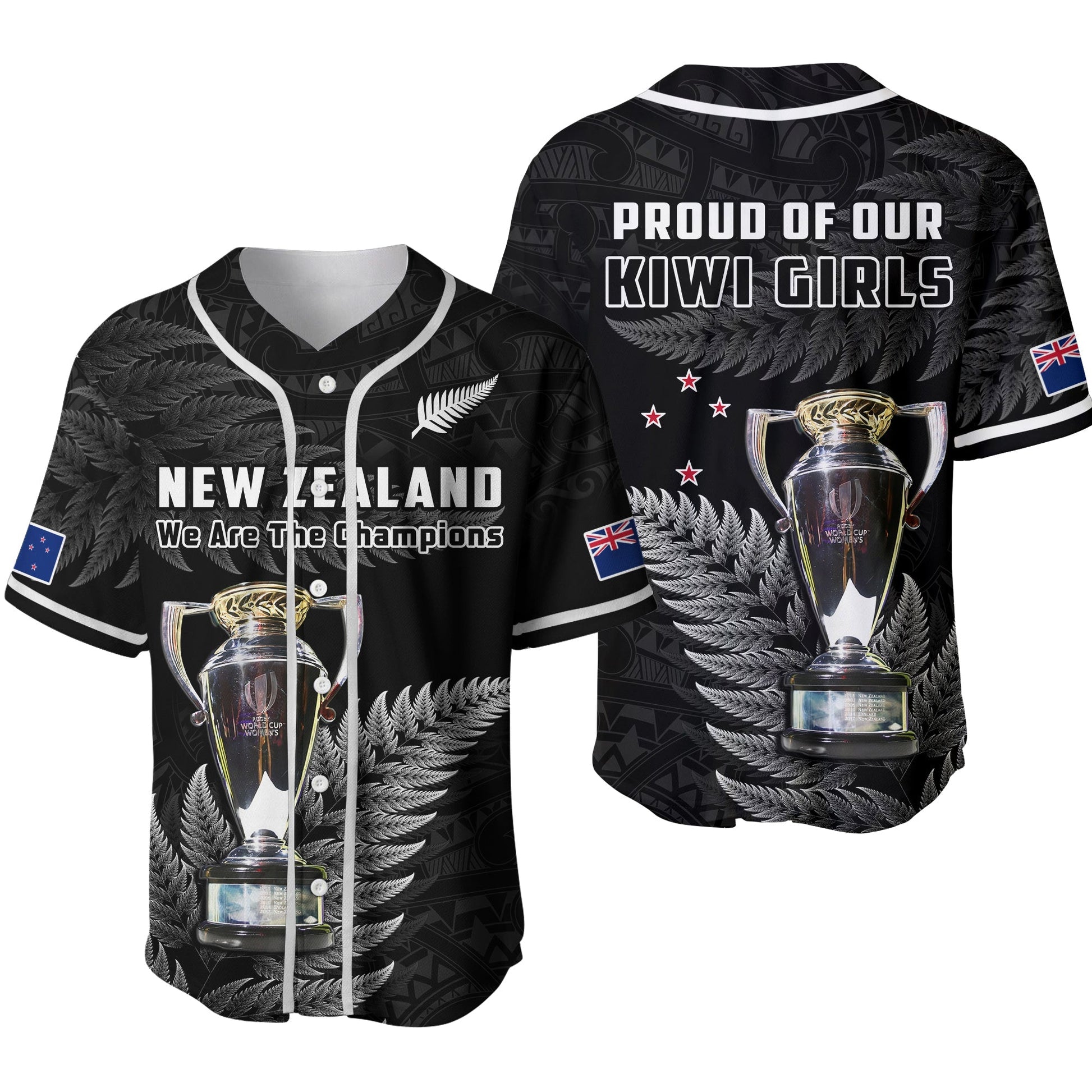 New Zealand 2022 Rugby Baseball Jersey Black Fern Proud Champions RWC Ver.02