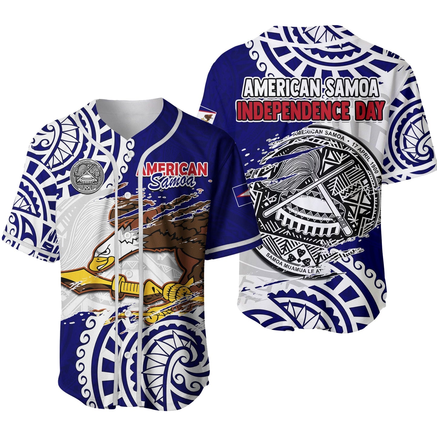 American Samoa Independence Day Baseball Jersey Polynesian Special Version Ver.02